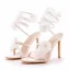 Sexy Charmant Weiß Applikationen Knöchelriemen Brautschuhe 2023 10 cm Stilettos Peeptoes Hochzeit Sandaletten Hochhackige