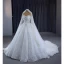 Luxe Blanche Fait main Perlage Perle Paillettes Robe De Mariée 2023 Robe Boule Bustier Sans Manches Dos Nu Chapel Train Mariage
