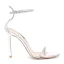 Sexy Silver Evening Party Womens Sandals 2022 Rhinestone Ankle Strap 11 cm Stiletto Heels Open / Peep Toe Sandals High Heels
