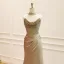 Sexy Gold Rhinestone Evening Dresses 2026 Trumpet / Mermaid Strapless Sleeveless Backless Sweep Train Evening Party Formal Dresses