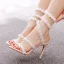 Sexy White Pearl Lace Flower Ankle Strap Summer Evening Party Womens Sandals 2023 10 cm Stiletto Heels Open / Peep Toe Sandals High Heels