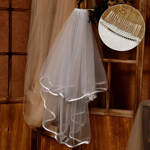 Simple Blanche 0.5 m Tulle Voile De Mariée 2025