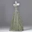Sparkly Sexy Sage Green Beading Pearl Sequins Prom Dresses 2026 A-Line / Princess High Neck Sleeveless Backless Floor-Length / Long Formal Dresses