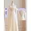 Modest / Simple Lavender Bridesmaid Dresses 2023 A-Line / Princess Off-The-Shoulder Short Sleeve Backless Floor-Length / Long Bridesmaid Wedding Party Dresses