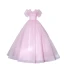 Elegant Blushing Pink Prom Dresses Ball Gown 2022 Scoop Neck Puffy Short Sleeve Backless Floor-Length / Long Prom Formal Dresses