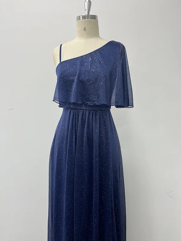 flowy cottagecore dresses Mermaid Sweetheart Satin Prom Dress with Slit, Navy Blue / 0 main image 0