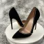 Mooie / Prachtige Zwarte Suede Rhinestone Avond Pumps 2025 12 cm Naaldhakken / Stiletto Spitse Neus Pumps Hoge Hakken