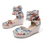 Fashion White Summer Street Wear Womens Sandals 2023 Ankle Strap 7 cm Wedges Square Toe Sandals