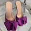 Chic / Beautiful Purple Satin Prom Bow Womens Sandals 2022 13 cm Stiletto Heels Open / Peep Toe Sandals High Heels