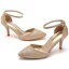 Bling Bling Gold Pailletten Abend Damenschuhe 2024 Knöchelriemen 7 cm Stilettos Spitzschuh Sandaletten Hochhackige