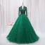 Vintage / Retro Purple Beading Sequins Prom Dresses 2024 Ball Gown High Neck Long Sleeve Backless Floor-Length / Long Prom Formal Dresses