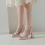 Mode Noire Vêtement de rue Cuir Verni Sandales Femme 2023 Bride Cheville 8 cm Talons Épais Peep Toes / Bout Ouvert Sandales Talons Hauts