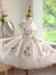 Vintage / Retro Ivory Appliques Beading Pearl Sequins Birthday Flower Girl Dresses 2026 Ball Gown Sleeveless Backless Short
