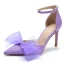 Chic / Beautiful Prom Lavender Womens Shoes 2023 Ankle Strap Bow 8 cm Stiletto Heels Pointed Toe Womens Shoes High Heels