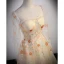 Fée Des Fleurs Jonquille Paillettes Fleur Robe De Bal 2023 Princesse Encolure Carrée Manches Courtes Dos Nu Longue Robe De Ceremonie