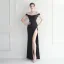 Chic / Beautiful White Split Front Evening Dresses 2024 Trumpet / Mermaid Off-The-Shoulder Sleeveless Backless Floor-Length / Long Evening Party Formal Dresses