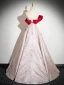Elegante Rot Schleife Drucken Ballkleider 2024 Ballkleid Bandeau Ärmellos Rückenfreies Lange Ball Festliche Kleider