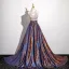 Scintillantes Multi-Couleurs Perlage Faux Diamant Paillettes Robe De Bal 2025 Princesse Titulaire Sans Manches Dos Nu Train De Balayage Promo Robe De Ceremonie