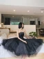 Chic / Beautiful Black Prom Dresses 2022 A-Line / Princess Strapless Sleeveless Backless Floor-Length / Long Prom Formal Dresses
