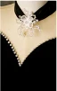 Fashion Black Pearl Flower Birthday Flower Girl Dresses 2023 Ball Gown High Neck Short Sleeve Floor-Length / Long