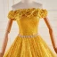 Sparkly Yellow Sequins Rhinestone Prom Dresses 2023 Ball Gown Off-The-Shoulder Sleeveless Backless Floor-Length / Long Prom Formal Dresses