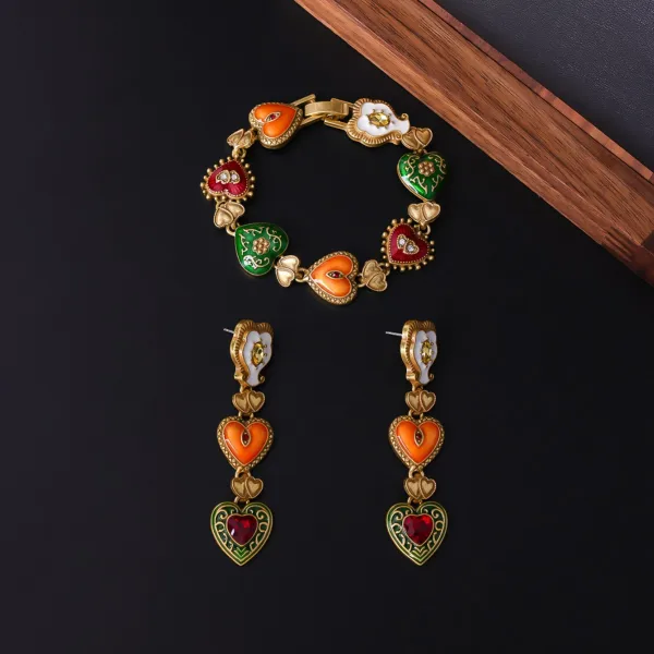 Vintage / Retro Medieval Multi-Colors Alloy Heart-shaped Prom Necklaces Bracelets Earrings Accessories 2025