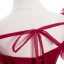 Elegant Burgundy Beading Pearl Prom Dresses 2022 Ball Gown Square Neckline Short Sleeve Backless Bow Floor-Length / Long Prom Formal Dresses