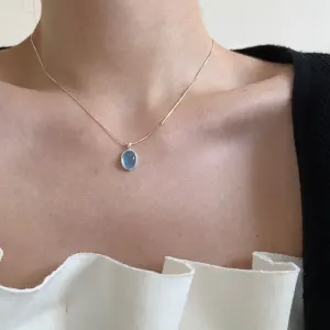 Chic Beautiful Sky Blue Sterling Silver Transparent Necklaces Accessories 2023
