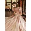 Élégant Rougissant Rose Perlage Paillettes Robe De Bal 2023 Princesse Encolure Carrée Noeud Manches Courtes Dos Nu Longue Promo Robe De Ceremonie