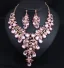 Exaggerated Fuchsia Prom Necklaces 2023 Quinceañera Metal Earrings Necklace Accessories