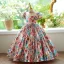 Sparkly Multi-Colors Sequins Birthday Flower Girl Dresses 2024 Ball Gown High Neck Puffy Short Sleeve Backless Floor-Length / Long Flower Girl Dresses