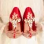 Fashion White Satin Prom Pumps 2022 Metal Flower Rhinestone 10 cm Stiletto Heels Pointed Toe Pumps High Heels