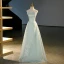 Sexy Sage Green Lace Flower Evening Dresses 2023 A-Line / Princess Organza Strapless Sleeveless Backless Floor-Length / Long Evening Party Formal Dresses