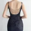 Sexy Blanche Perlage Paillettes Fendue devant Robe De Soirée 2024 Trompette / Sirène Bretelles Spaghetti Sans Manches Dos Nu Longue Soirée Robe De Ceremonie