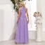 Chic / Belle Lavande Paillettes Robe De Bal 2024 Princesse Col Haut Sans Manches Longue Promo Robe De Ceremonie