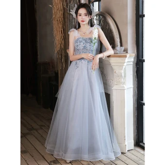 Charmant Bleu Ciel Paillettes Robe De Bal 2023 Princesse Bretelles Spaghetti Sans Manches Dos Nu Longue Promo Robe De Ceremonie