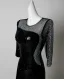 Sparkly Black Sequins Rhinestone Evening Dresses 2026 Trumpet / Mermaid Scoop Neck 3/4 Sleeve Floor-Length / Long Formal Dresses