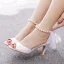 Elegante Weiß Perle Brautschuhe 2024 Knöchelriemen Schleife 7 cm Stilettos Spitzschuh Hochzeit Sandaletten Hochhackige