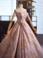 Fashion Blushing Pink Appliques Prom Dresses 2025 Ball Gown Strapless Sleeveless Backless Floor-Length / Long Formal Dresses