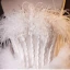 Fashion White Tassel Cascading Ruffles Wedding Dresses 2023 Ball Gown Strapless Pearl Sleeveless Backless Court Train Wedding
