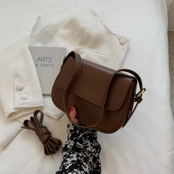 Vintage Eenvoudige Koffie Straatkleding PU Handtas 2024