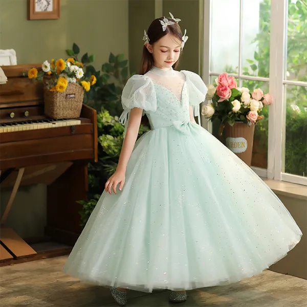 Apple Green Flower Girl Dresses