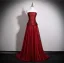 Chic / Belle Bordeaux Robe De Bal 2025 Princesse Bustier Sans Manches Dos Nu Longue Robe De Ceremonie