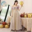 Chic / Beautiful Gold Sequins Bridesmaid Dresses 2023 A-Line / Princess Off-The-Shoulder Short Sleeve Backless Floor-Length / Long Bridesmaid Dresses