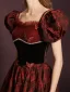 Modern / Fashion Burgundy Lace Butterfly Printing Evening Dresses 2023 A-Line / Princess Spaghetti Straps Sleeveless Pearl Rhinestone Backless Floor-Length / Long Evening Party