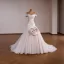 Klassisch High End Beige Blumen Satin Brautkleider / Hochzeitskleider 2026 Meerjungfrau Off Shoulder Ärmellos Rückenfreies Sweep / Pinsel Zug