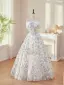 Blomsterfe Himmelen Blå Beading Paljetter Appliques Ballkjoler 2026 Ballkjole Strapless Uten Ermer Ryggløse