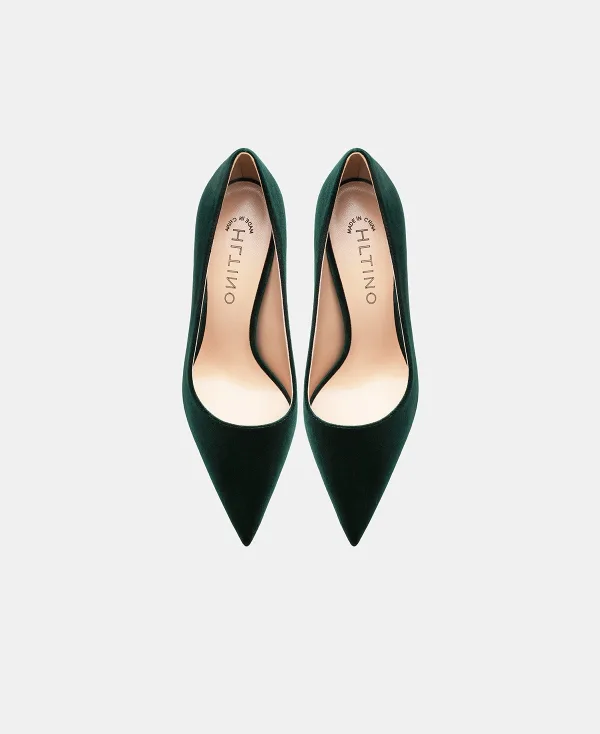 Mooie / Prachtige Donkergroen Avond Suede Pumps 2025 Leer 10 cm Naaldhakken / Stiletto Spitse Neus Pumps Hoge Hakken