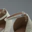 Sexy White Pearl Wedding Shoes 2022 9 cm Stiletto Heels Ankle Strap Open / Peep Toe Wedding Sandals High Heels