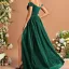 Elegant Green Glitter Split Front Prom Dresses 2025 A-Line / Princess Off-The-Shoulder Sleeveless Backless Floor-Length / Long Prom Formal Dresses